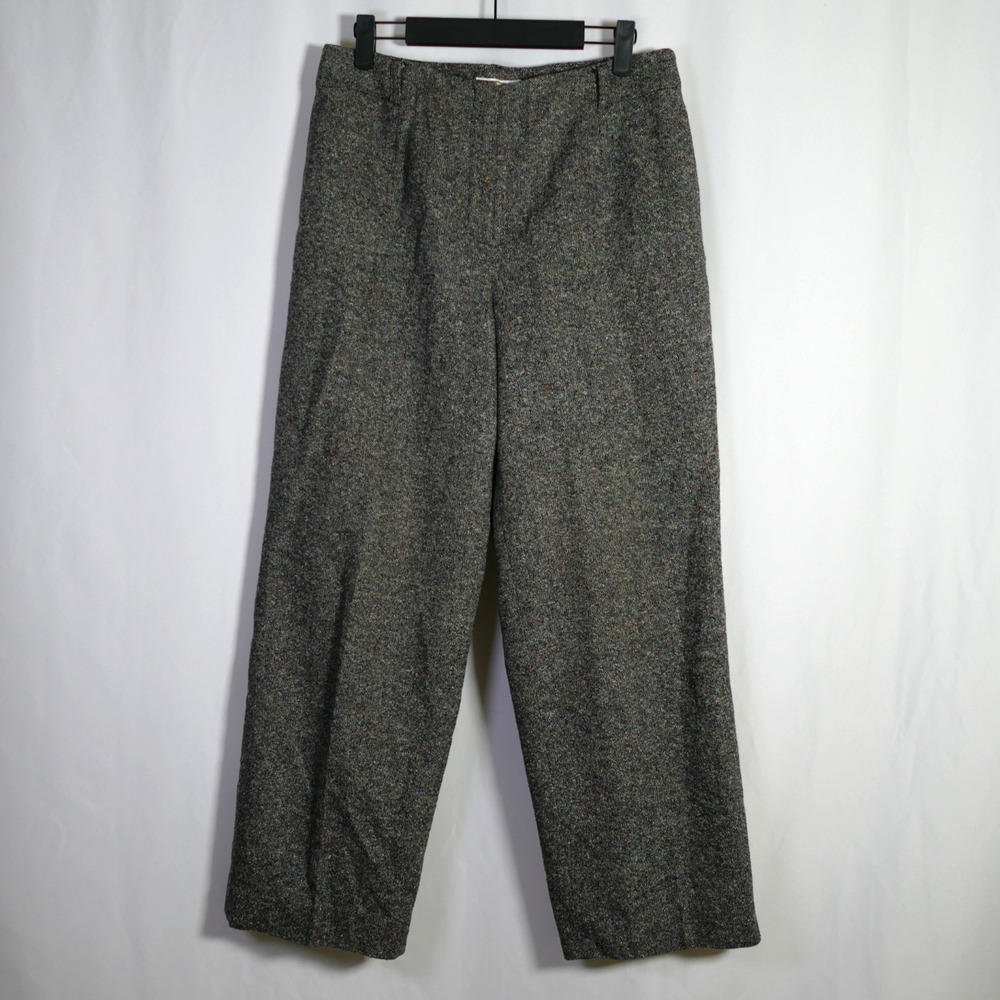 Talbots Italian Wool Silk Dark Academia Tweed Trousers Size 10 Petite Old Money